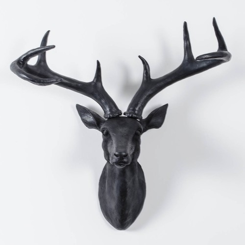 Wall mounted black stag - xl,